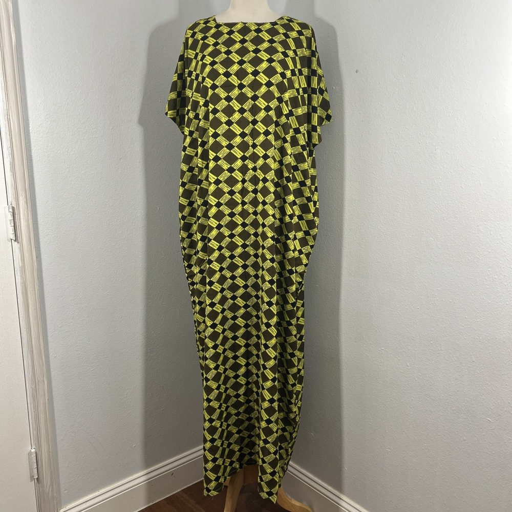 Handmade Kaftan Maxi‎ Dress Womens OS Spring Floral Rayon Caftan Kimono Beachy